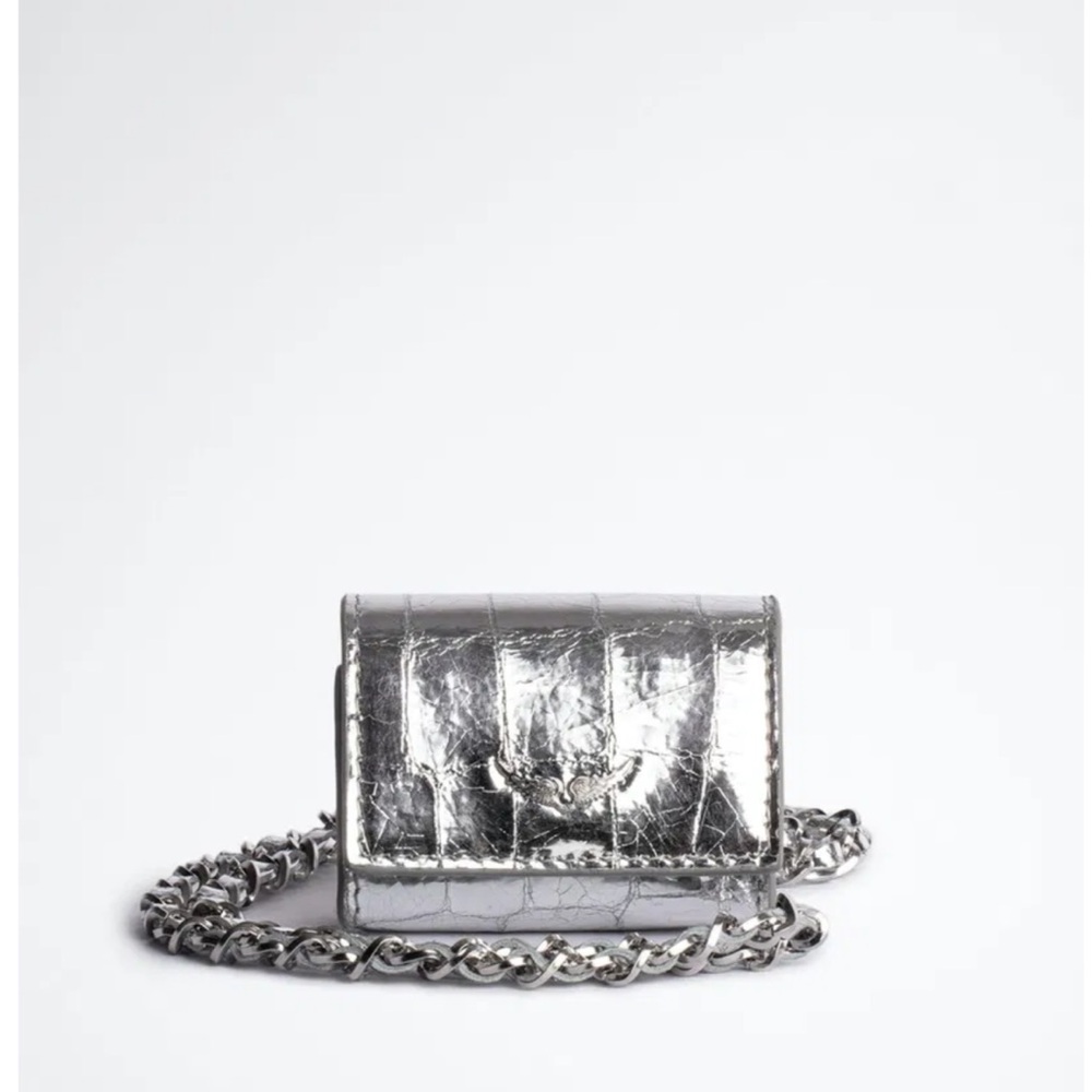 NWT Zadig & Voltaire Metallic Mini Bag with Chain - Picture 7 of 10